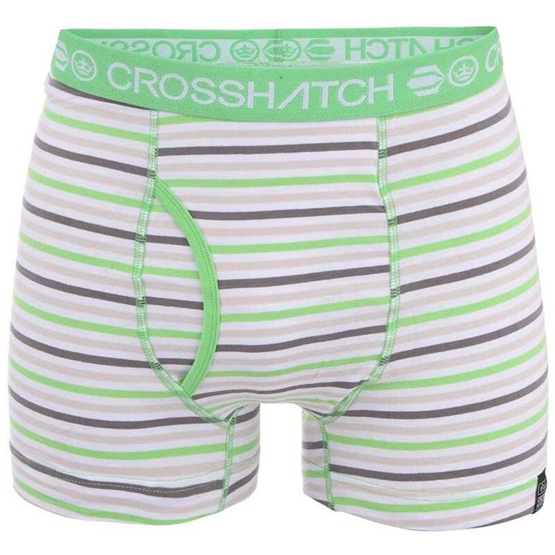 Zeleno-šedé pruhované boxerky Crosshatch Plasma