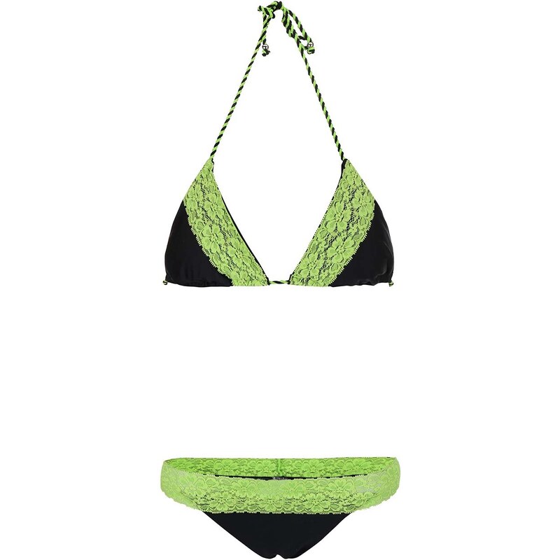 Zeleno-černé dvoudílné plavky Relleciga