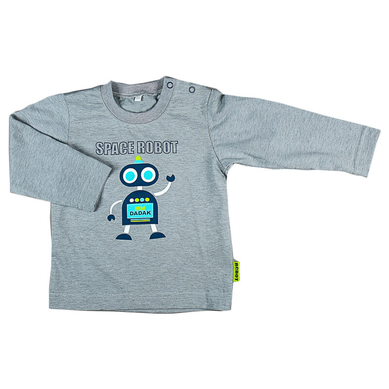 MMDadak Chlapecké tričko s robotem - šedé