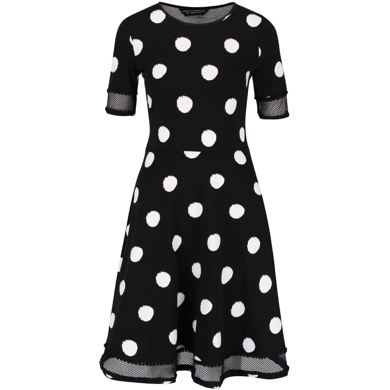Černé šaty s bílými puntíky Dorothy Perkins