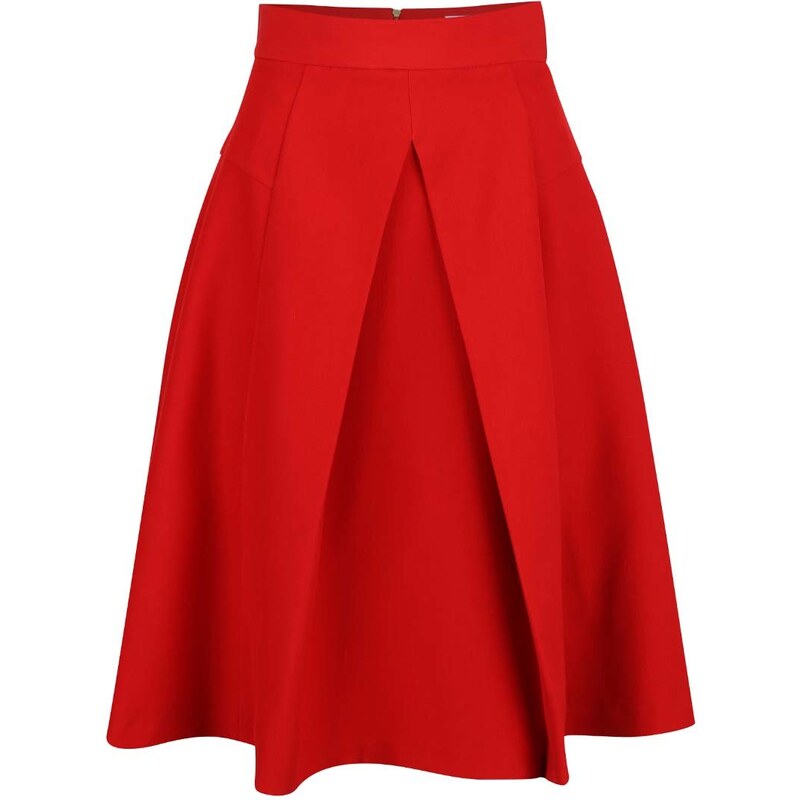 Červená sukně do pasu Closet