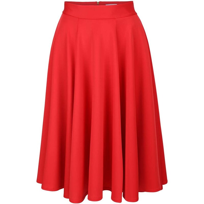 Červená midi sukně Closet