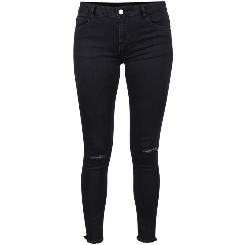Černé džíny s roztřepenými nohavicemi Haily´s Ina