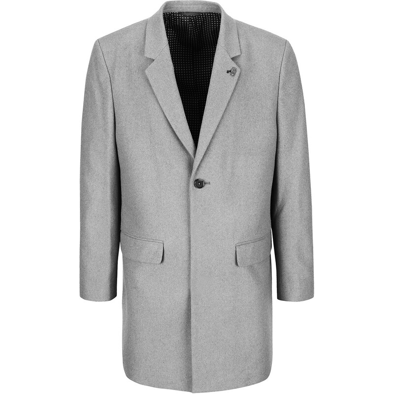 Světle šedý kabát Burton Menswear London