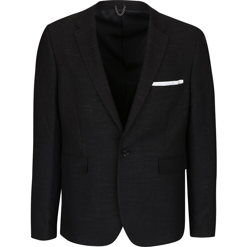Černé žíhané oblekové skinny fit sako Burton Menswear London