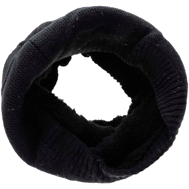 Černá dutá šála s pleteným vzorem Blend
