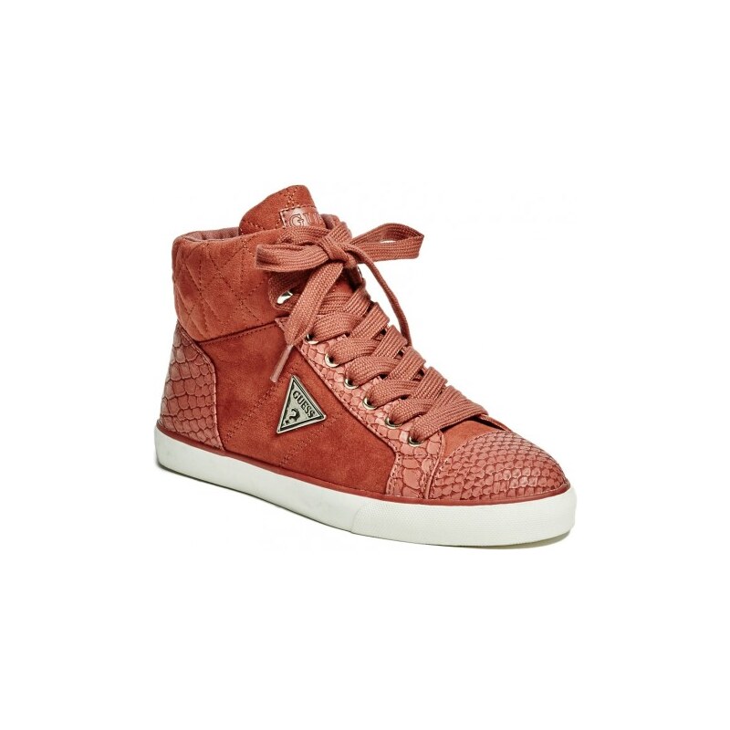GUESS GUESS Myndee High-Top Sneakers - orange fabric