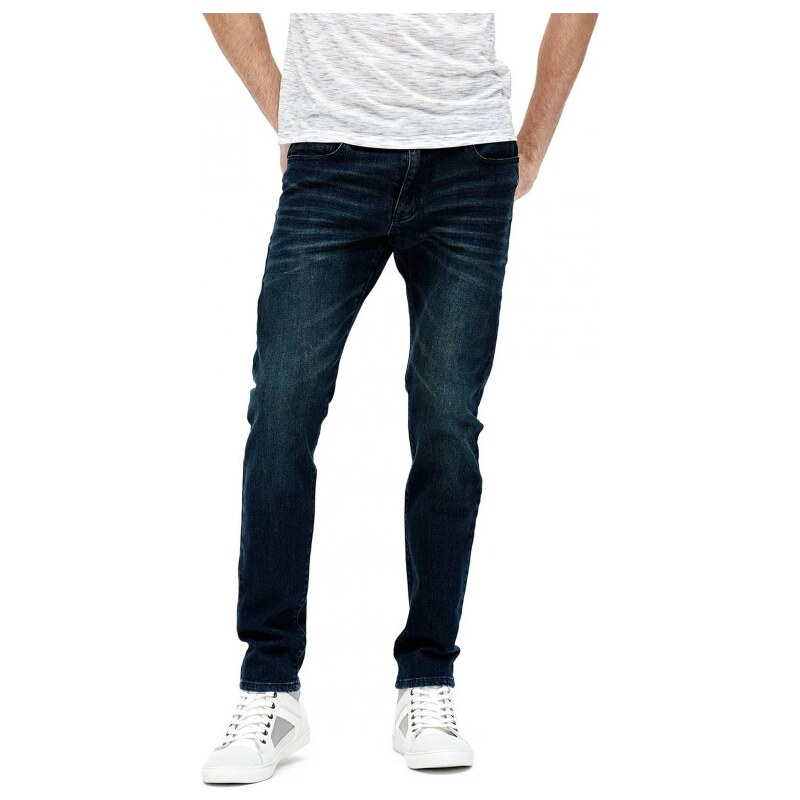 GUESS Scotch Stretch Skinny Jeans in Rowland Dark Wash - rowland dark wash 34" inseam