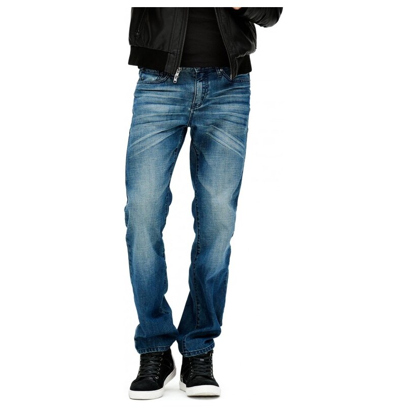 GUESS GUESS Delmar Slim Straight Jeans in Medium Wash - medium wash 34" inseam