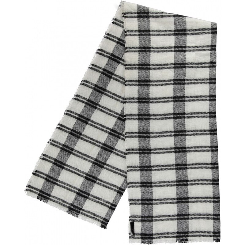 Rock and Rags Checked Scarf, black/white