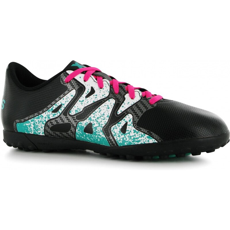 Adidas X 15.4 TF Junior Trainers, black/shockmint