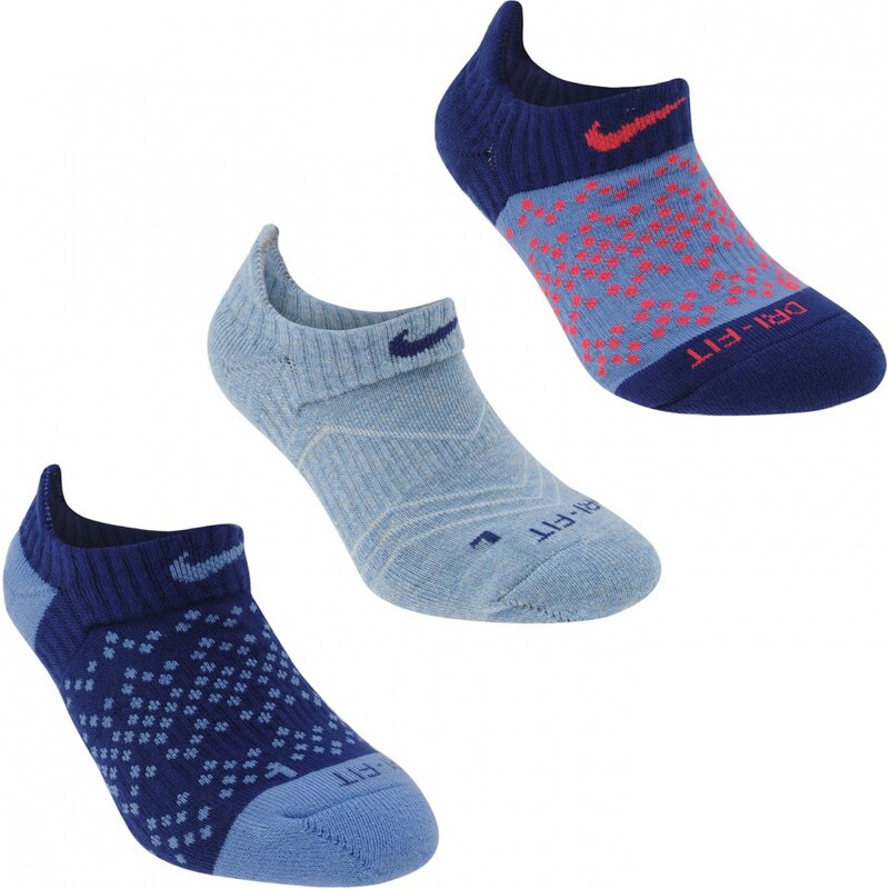 Nike 3 Pack Graphic Ladies Socks, blue