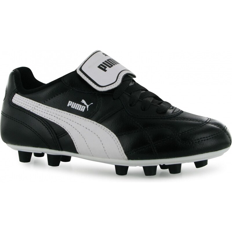 Puma Esito Classic Firm Ground Junior Football Boots, black/white