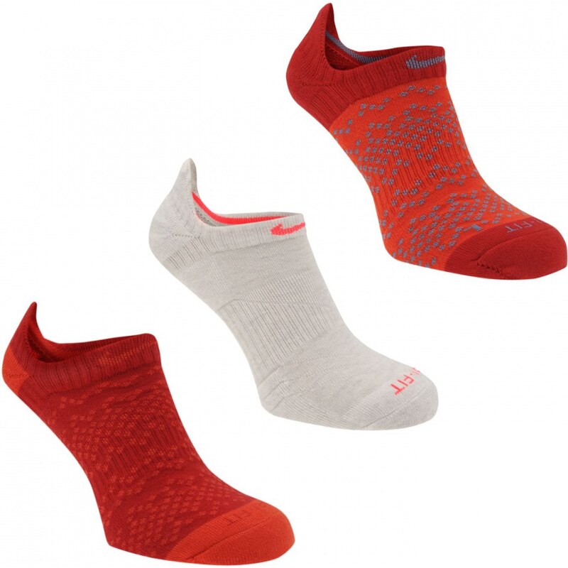 Nike 3 Pack Graphic Ladies Socks, red