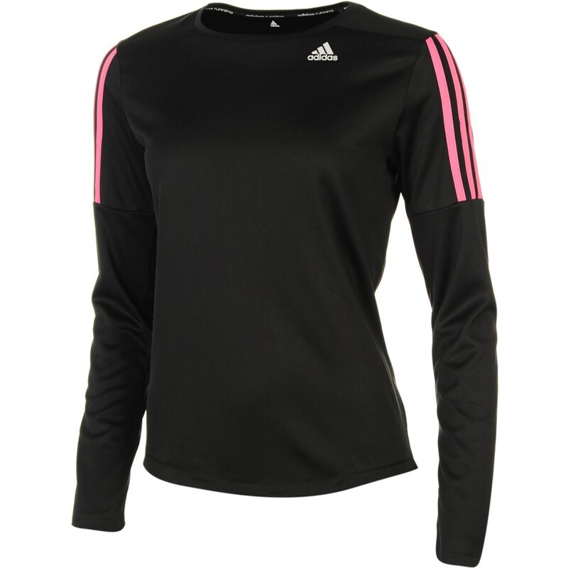 Adidas Questar Ladies Long Sleeve Running Top, black/pink