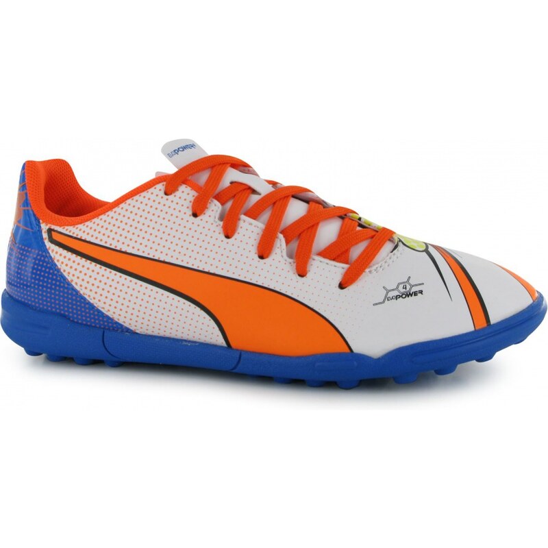 Puma Evospeed 4.2 Pop Junior TT Football Trainers, white/orange