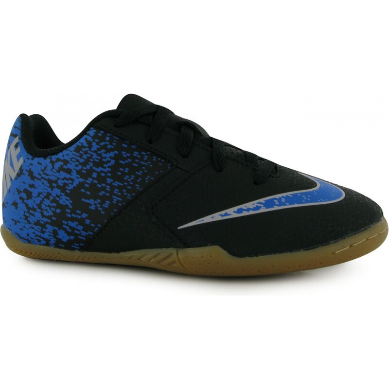 Nike Bomba X Junior Indoor Football Trainers, black/blue/grey