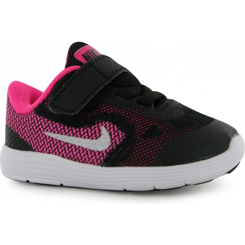 Nike Revolution 3 Infants Trainers, black/silv/pink