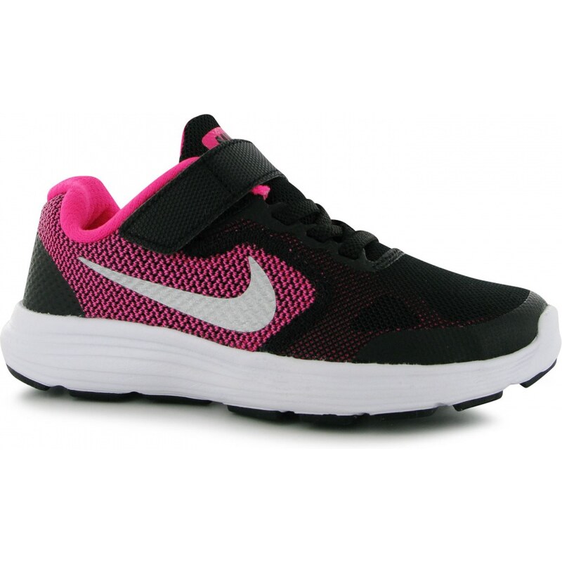 Nike Revolution 3 Girls Trainers, black/silv/pink