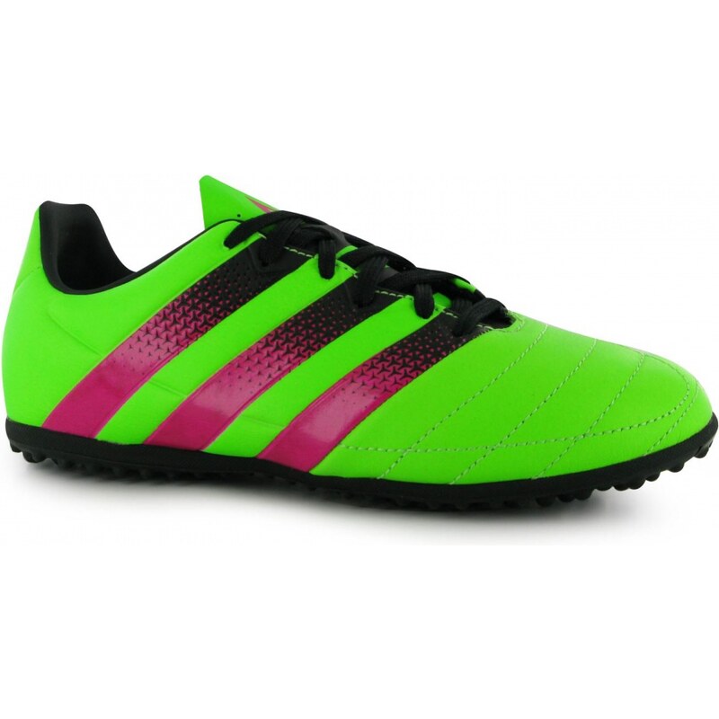 Adidas Ace 16.3 Leather Boys Astro Turf Trainers, solar green