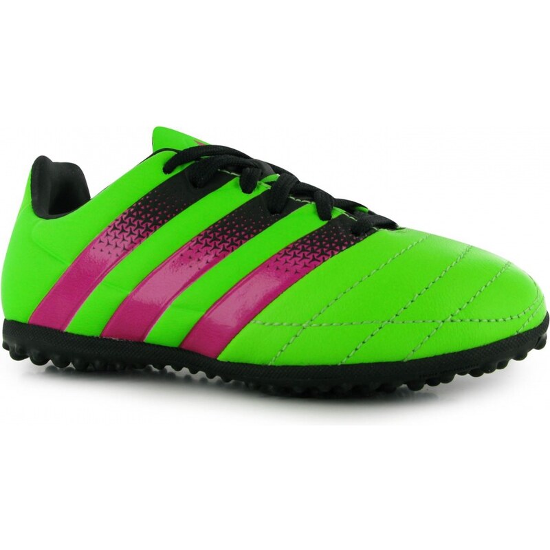 Adidas Ace 16.3 Leather Childrens Asto Turf Trainers, solar green