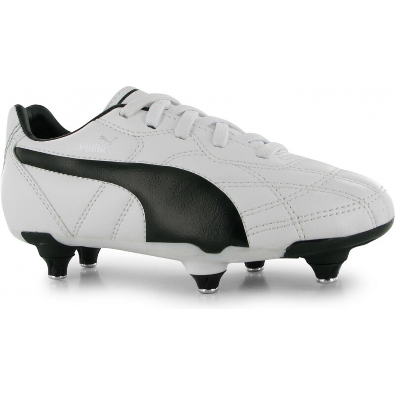 Puma Classico Childrens SG Football Boots, white/black