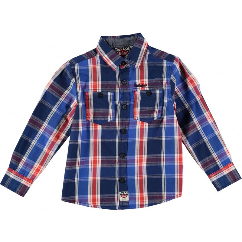 Lee Cooper Check Shirt Infant Boys, navy/red