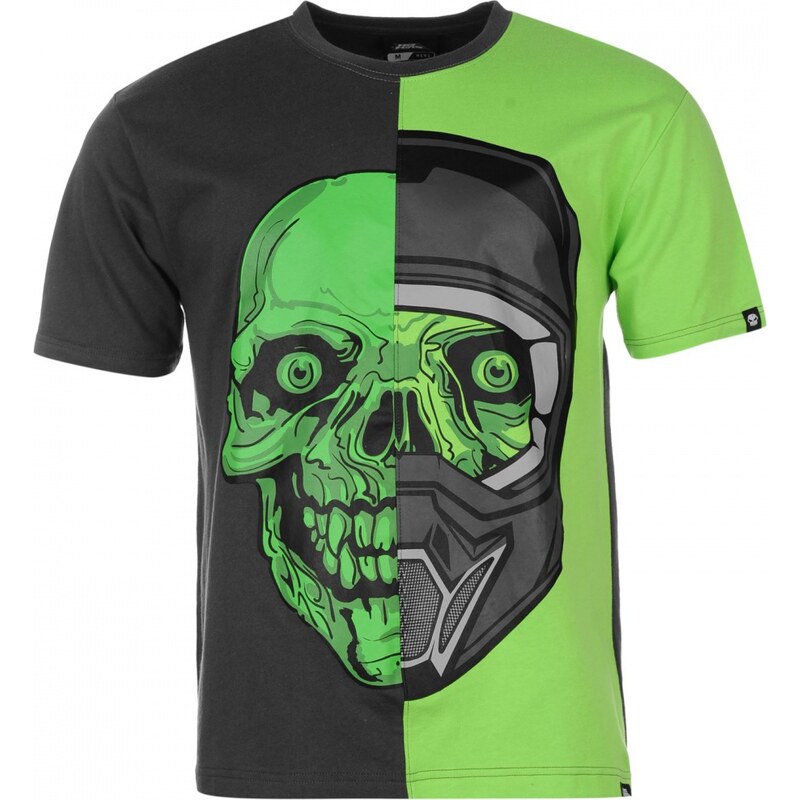 No Fear Moto Graphic T Shirt Mens, char/green helm