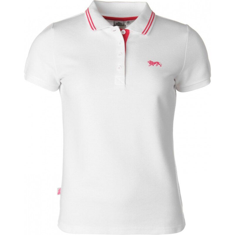 Lonsdale Lion Polo Shirt Ladies, white/pink
