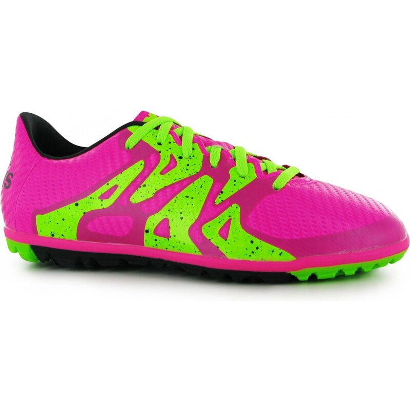 Adidas X 15.3 Childrens Astro Turf Trainers, shock pink