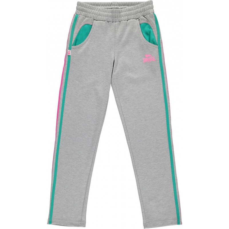Lonsdale 2 Stripe Sweat Pants Girls, greym/pink/mint