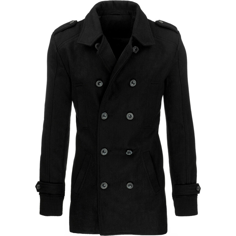 Coolbuddy Pánský černý dvouřadý kabát 9158 Velikost: XL