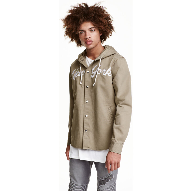 H&M Košilová bunda s kapucí