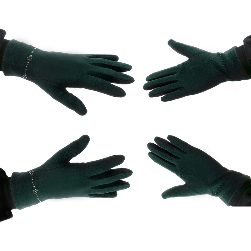 Fashion Icon Dámské elegantní rukavice s ozdobnými kamínky ZR0006-0110