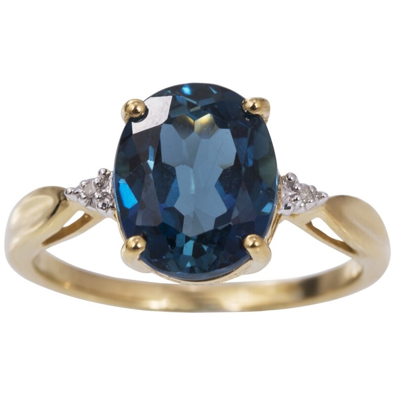 Prsten s modrým topazem KLENOTA