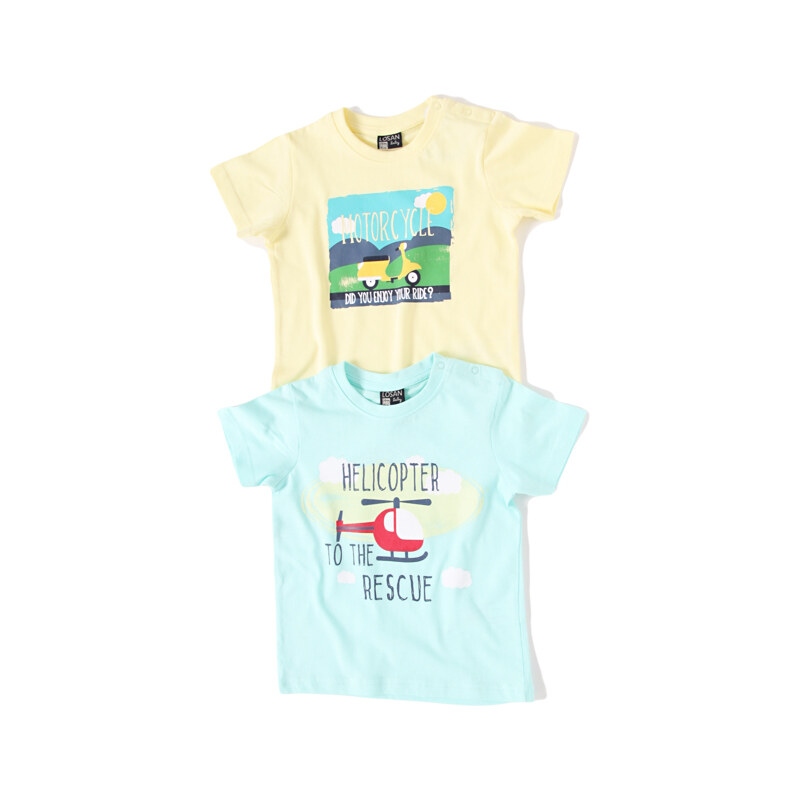 Losan Bavlněné tričenko Baby 'Vrtulník a skůtr'