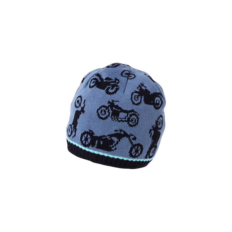 MaxiMo MAXIMO jarní úpletová bavlněná čepice 'Motorky'