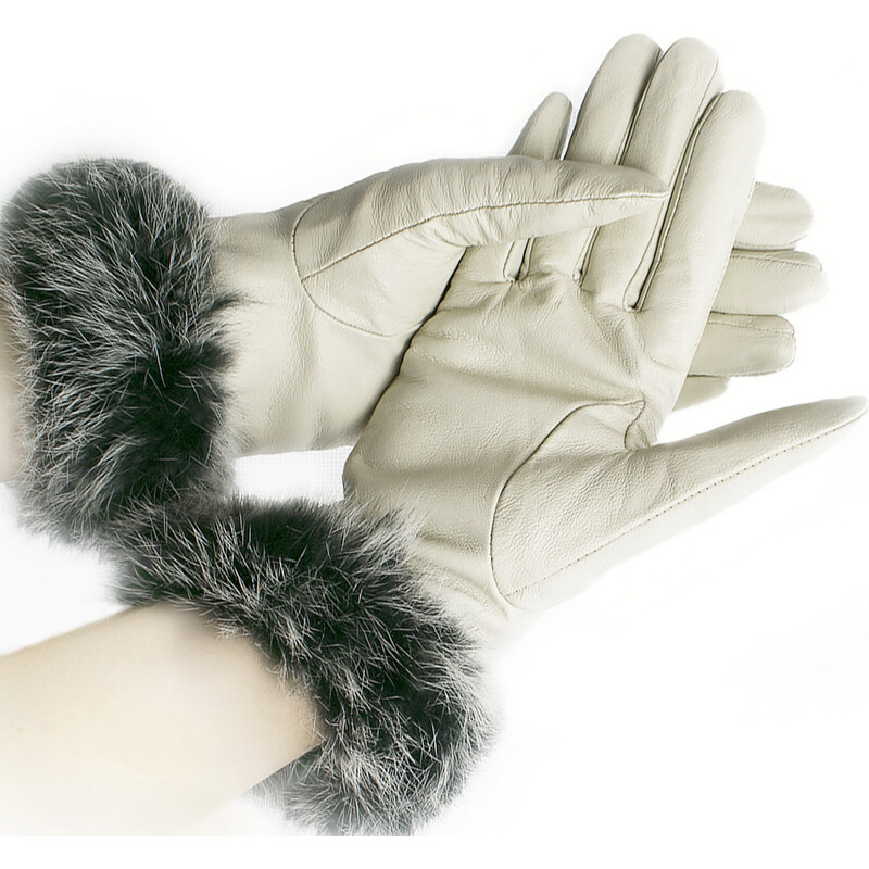 Damské rukavice kožené s kožešinou ZR0001-0401