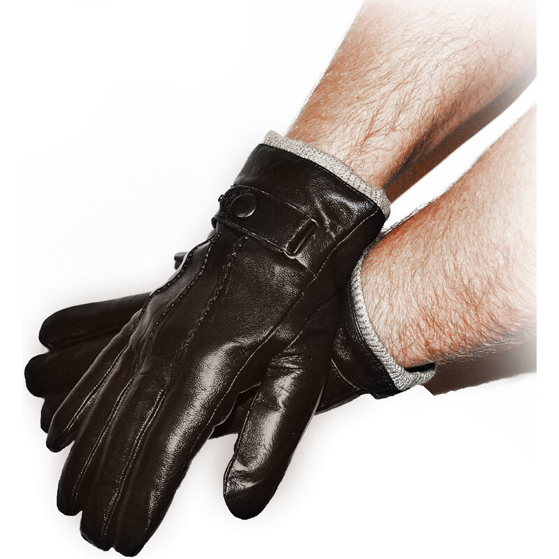 Fashion Icon Panské prošívané rukavice kožené
