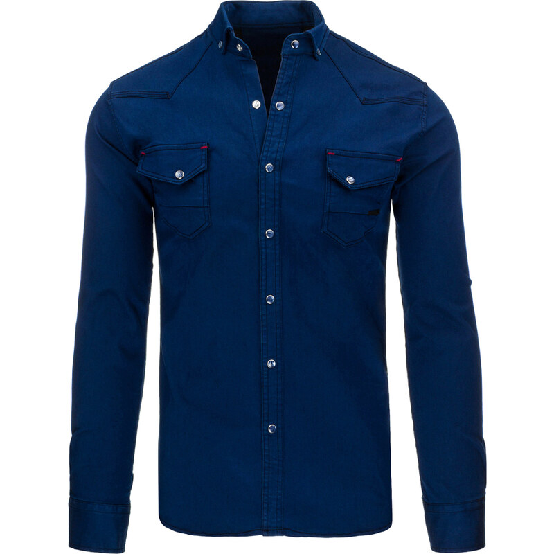 Coolbuddy Pánská džínová košile s dlouhým rukávem 9157