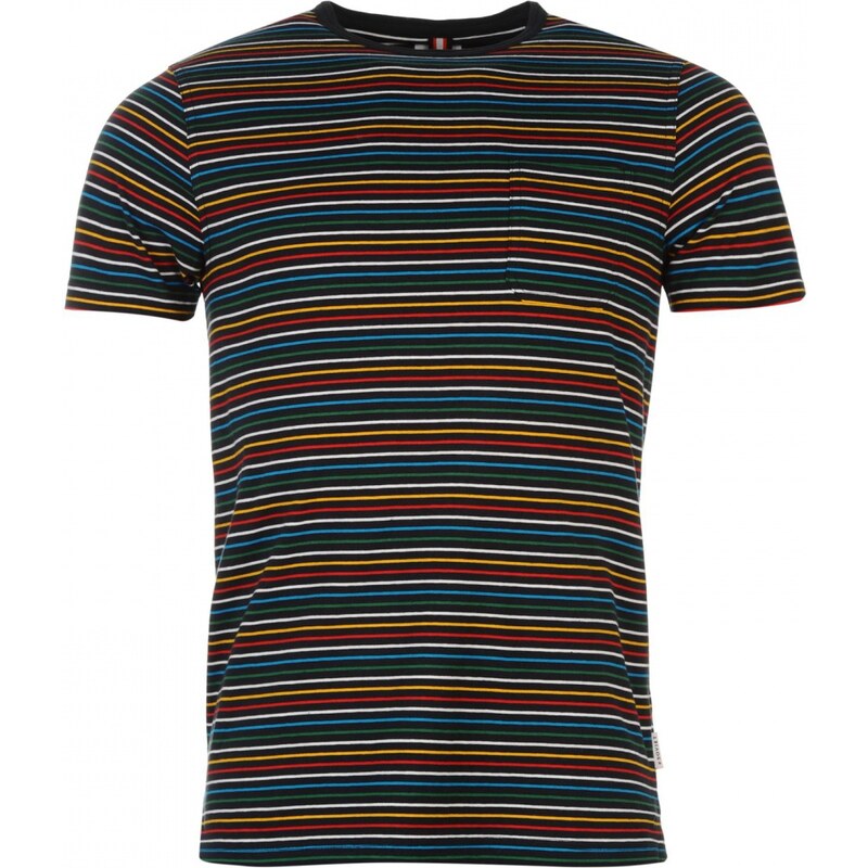 Soviet Multi Coloured Stripe T Shirt Mens, multi