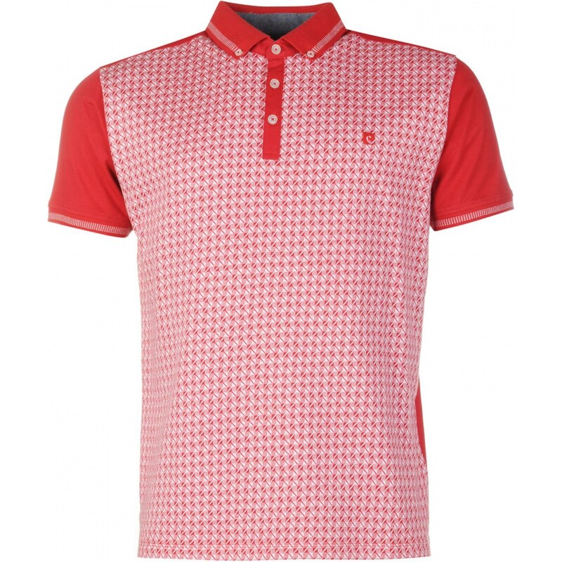 Pierre Cardin Jacquard Polo Shirt Mens, red