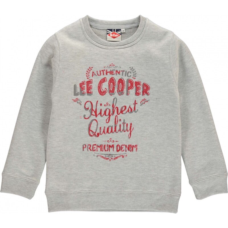 Lee Cooper Authentic Crew Neck Sweater Junior Boys, grey marl