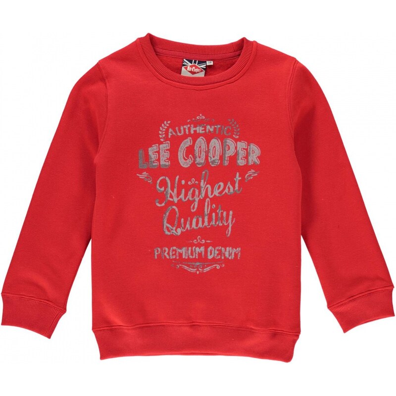 Lee Cooper Authentic Crew Neck Sweater Junior Boys, red
