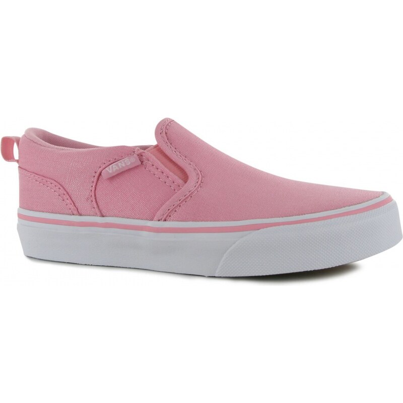 Vans Asher Slip On Canvas Junior Shoes, candy pink
