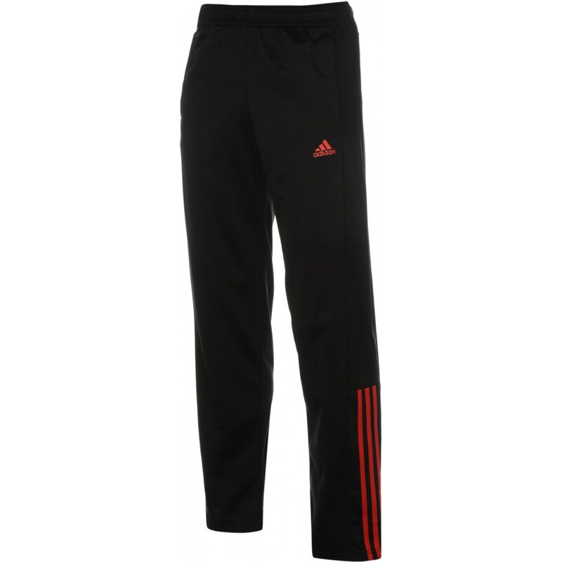 Adidas Taper 3 Stripe Track Pants Mens, black/vividred
