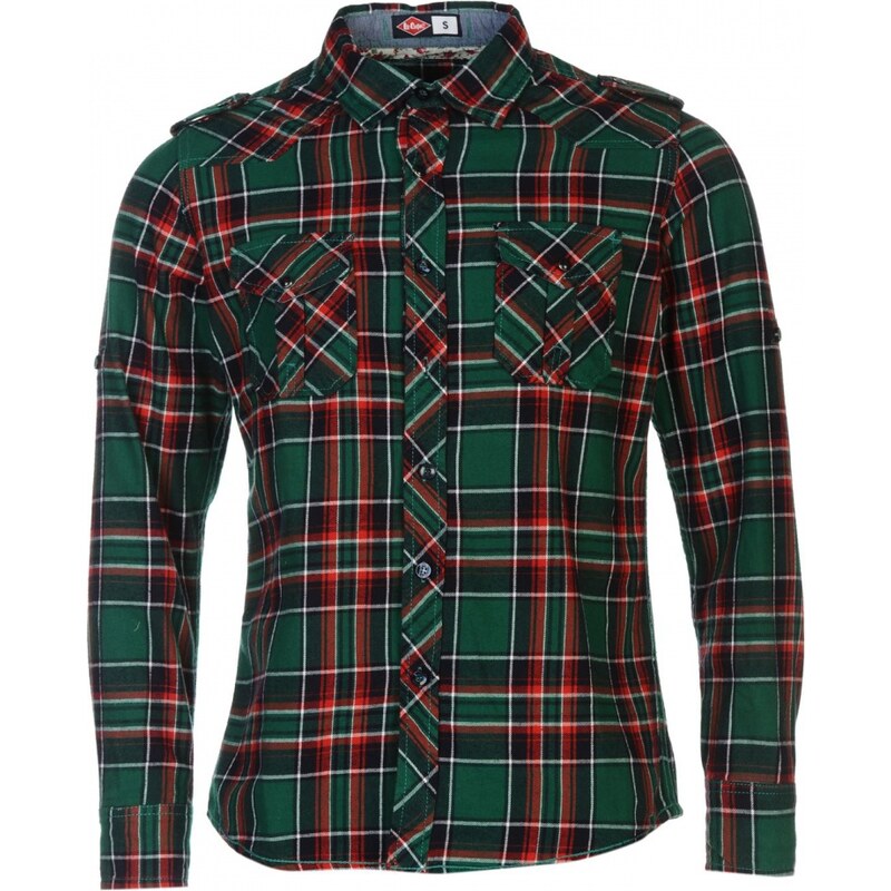 Lee Cooper Cooper Checked Shirt Mens, green/red