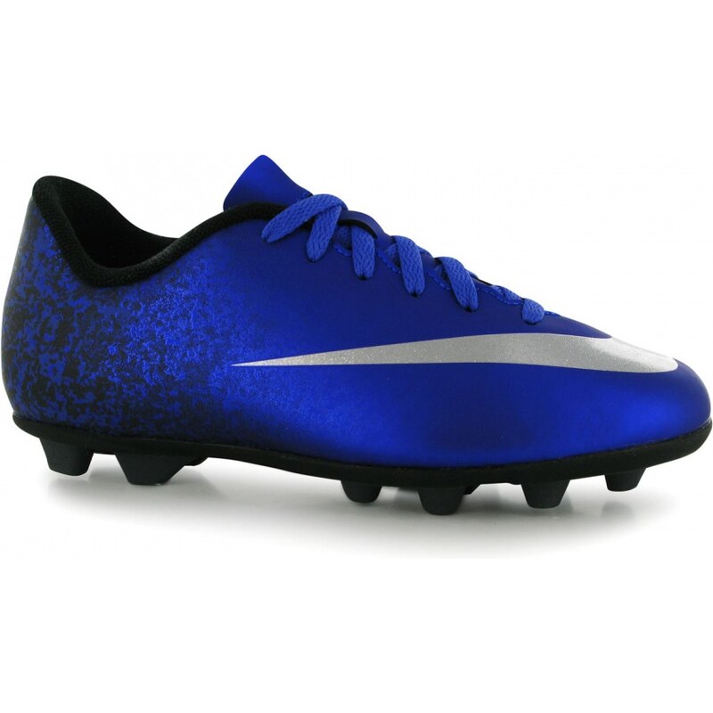Nike Mercurial Vortee CR7 Junior FG Football Boots, royal/silver