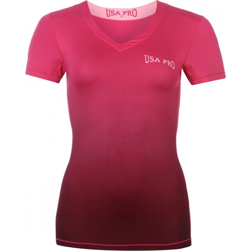 USA Pro Base Layer Training T Shirt Ladies, pink