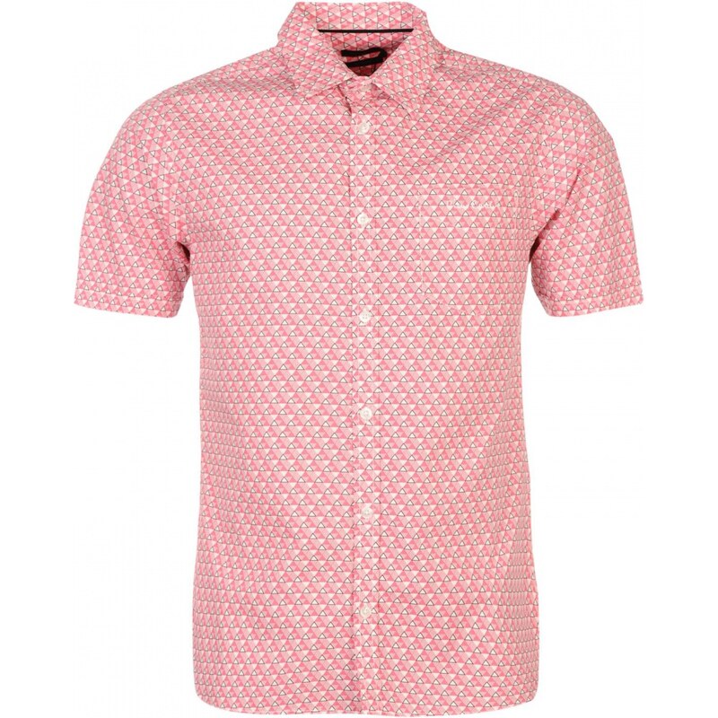 Pierre Cardin Short Sleeve Geo Shirt Mens, pink